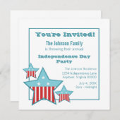 US Flagge Einladung zum Unabhängigkeitstag (Vorne/Hinten)