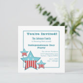 US Flagge Einladung zum Unabhängigkeitstag (Stehend Vorderseite)