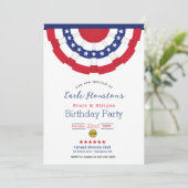 US Flagge Einladung zur Geburtstagspartei (Stehend Vorderseite)