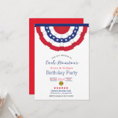 US Flagge Einladung zur Geburtstagspartei (Vorderseite/Rückseite Beispiel)