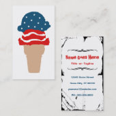 US Flagge-Eiscreme-Kegel Visitenkarte (Vorne/Hinten)