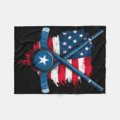 US-Flagge Eishockeyspieler (1)  Fleecedecke (Vorderseite (Horizontal))