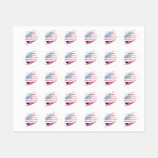 US-Flagge Etiketten (Blatt)