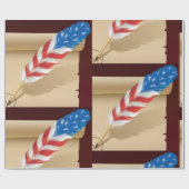 US Flagge Feather Geschenkpapier (Flach)