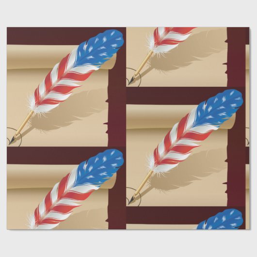 US Flagge Feather Geschenkpapier (Flach)