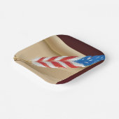 US Flagge Feather Pappteller (Gewinkelt)