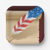 US Flagge Feather Pappteller (Vorderseite)
