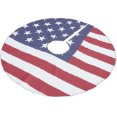 US-Flagge - feiern Sie Amerika - Polyester Weihnachtsbaumdecke (Schrägansicht)