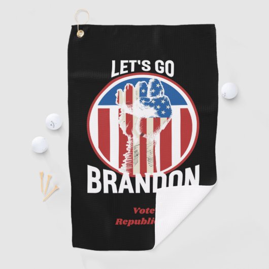 US Flagge Fist Let's Go Brandon Golfhandtuch (Insitu)