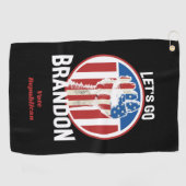 US Flagge Fist Let's Go Brandon Golfhandtuch (Horizontal)