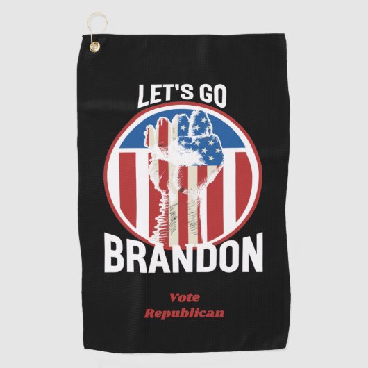 US Flagge Fist Let's Go Brandon Golfhandtuch (Vorderseite)
