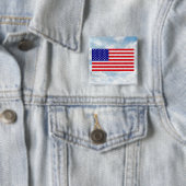 US-Flagge flach - quadratischer Knopf Button (Beispiel)
