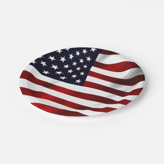 US FLAGGE FLAG PAPPTELLER (Schrägansicht)