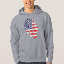 US-Flagge, Flagge der USA, Fingerabdruck unter ame Hoodie