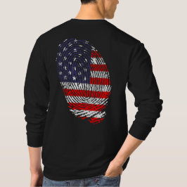 US-Flagge, Flagge der USA, Fingerabdruck unter ame T-Shirt