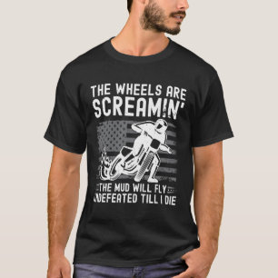US-Flagge Flat Track Motorradrennen T-Shirt