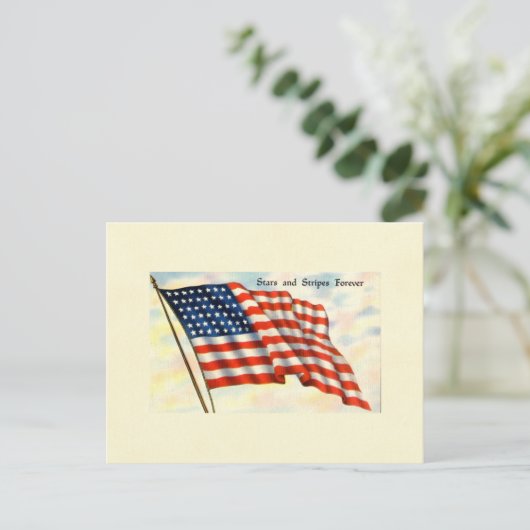 US Flagge Forever 4. Juli Flag Postkarte (Stehend Vorderseite)