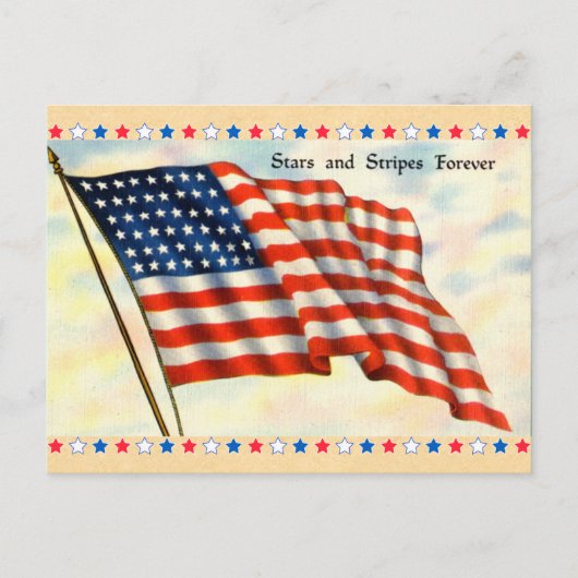 US Flagge Forever Postkarte (Vorderseite)