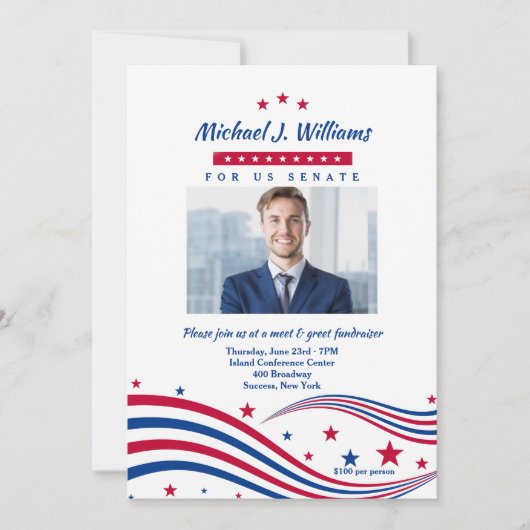 US Flagge Foto Fundraiser Einladung (Vorderseite)