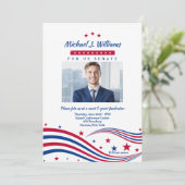 US Flagge Foto Fundraiser Einladung (Stehend Vorderseite)