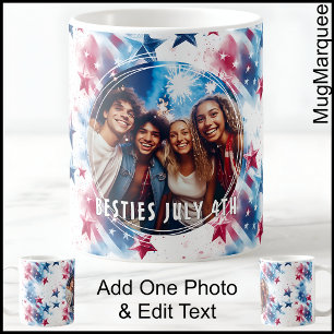 US Flagge Foto und Text C555 Besties Kaffeetasse