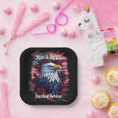 US Flagge Freedom Eagle American Flag Pappteller (Party)