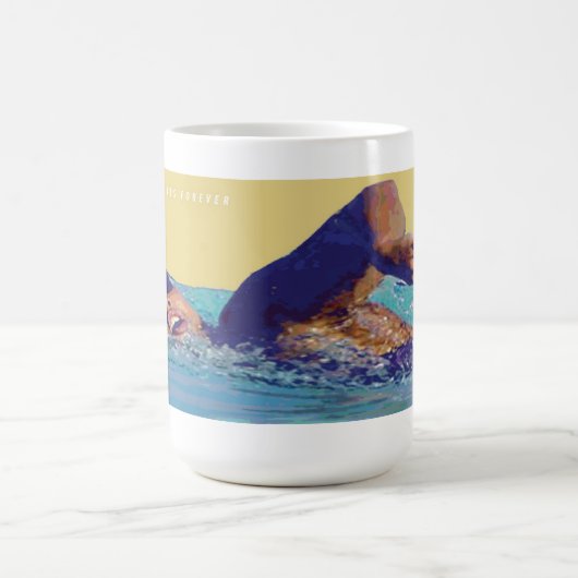 US Flagge-Freistil-Schwimmen-Tasse Kaffeetasse (Mittel)