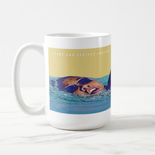 US Flagge-Freistil-Schwimmen-Tasse Kaffeetasse (Links)