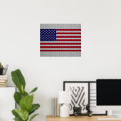 US-Flagge für Dekoration im Kohlenstofffaserstil (Heimbüro)