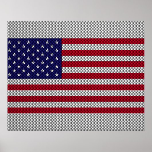 US-Flagge für Dekoration im Kohlenstofffaserstil (Vorne)