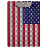 US-Flagge für Dekoration im Kohlenstofffaserstil Klemmbrett (Vorderseite)