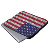 US-Flagge für Dekoration im Kohlenstofffaserstil Laptopschutzhülle (Vorne Knopf)