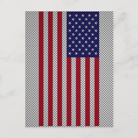 US-Flagge für Dekoration im Kohlenstofffaserstil Postkarte (Vorderseite)