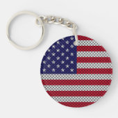 US-Flagge für Dekoration im Kohlenstofffaserstil Schlüsselanhänger (Vorderseite)