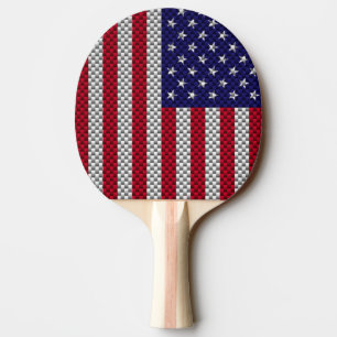 US-Flagge für Dekoration im Kohlenstofffaserstil Tischtennis Schläger