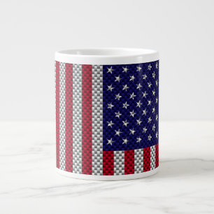 US-Flagge für Kohlenstofffaser wie Print Jumbo-Tasse