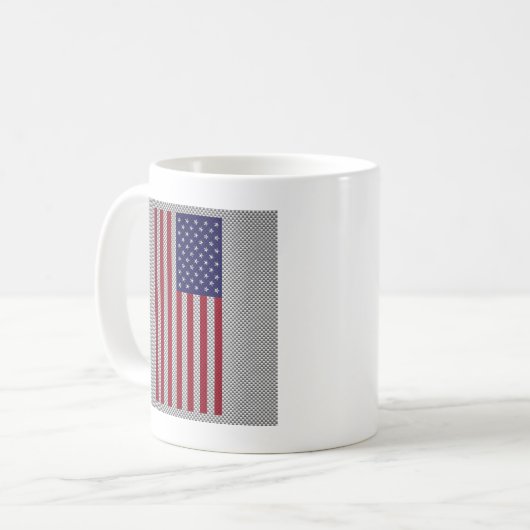 US-Flagge für Kohlenstofffaser wie Print Kaffeetasse (Vorderseite Links)