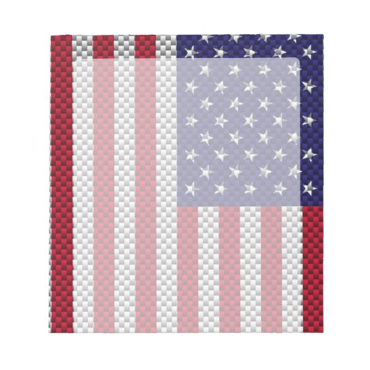 US-Flagge für Kohlenstofffaser wie Print Notizblock (Vorderseite)