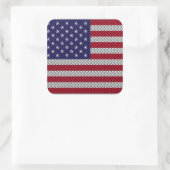 US-Flagge für Kohlenstofffaser wie Print Quadratischer Aufkleber (Tasche)