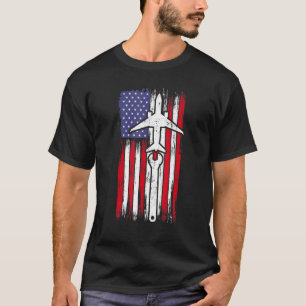 US-Flagge für Luftfahrzeuge Mechanische Luftfahrt T-Shirt