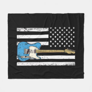 US-Flagge für Vintage Gitarre Fleecedecke