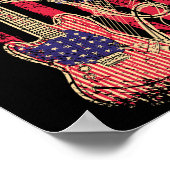 US-Flagge für Vintage Gitarre Poster (Ecke)