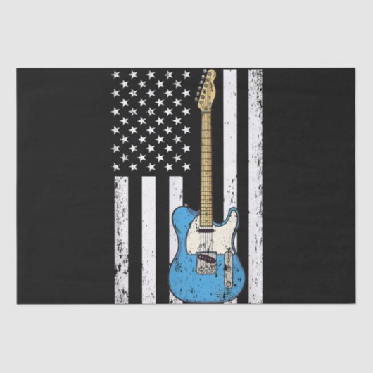 US-Flagge für Vintage Gitarre Seidenpapier (Vorderseite)