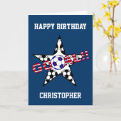 US Flagge Fußball Goal Happy Birthday Karte (Gelbe Blume)