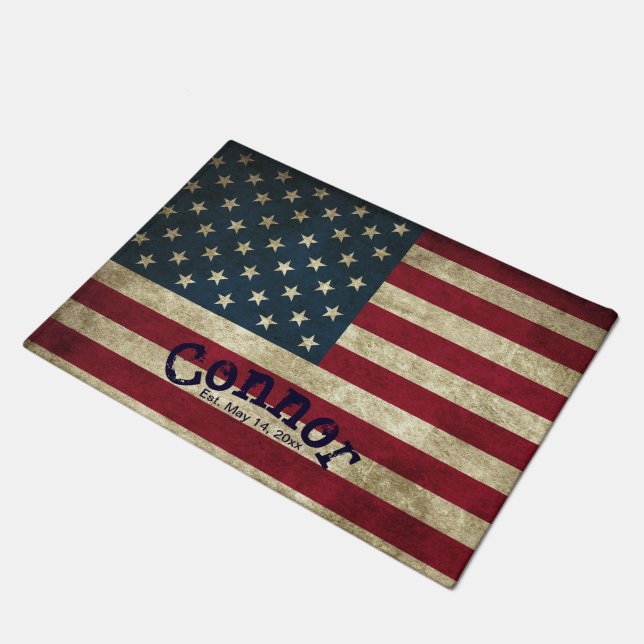 US Flagge Fußmatte (Schrägansicht)