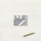 US-Flagge gegen die Steinmauer Post-it Klebezettel (Auf Schreibtisch)
