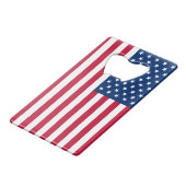 US-Flagge Geldkarten Flaschenöffner (Vorderseite Schrägansicht)
