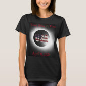 US-Flagge: Gesamte Sonnenfinsternis 8. April 2024 T-Shirt (Vorderseite)