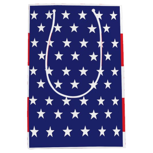 US Flagge Geschenk Beutel rot weiß und blau Mittlere Geschenktüte (Vorderseite)