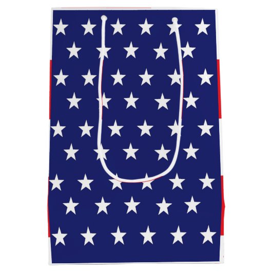 US Flagge Geschenk Beutel rot weiß und blau Mittlere Geschenktüte (Rückseite)